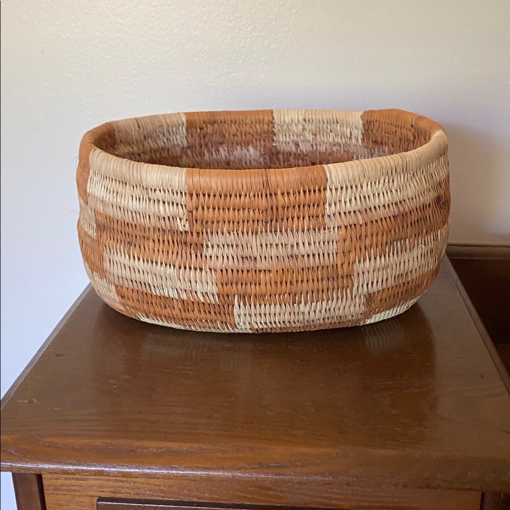 Handwoven Basket with Natural Tones
